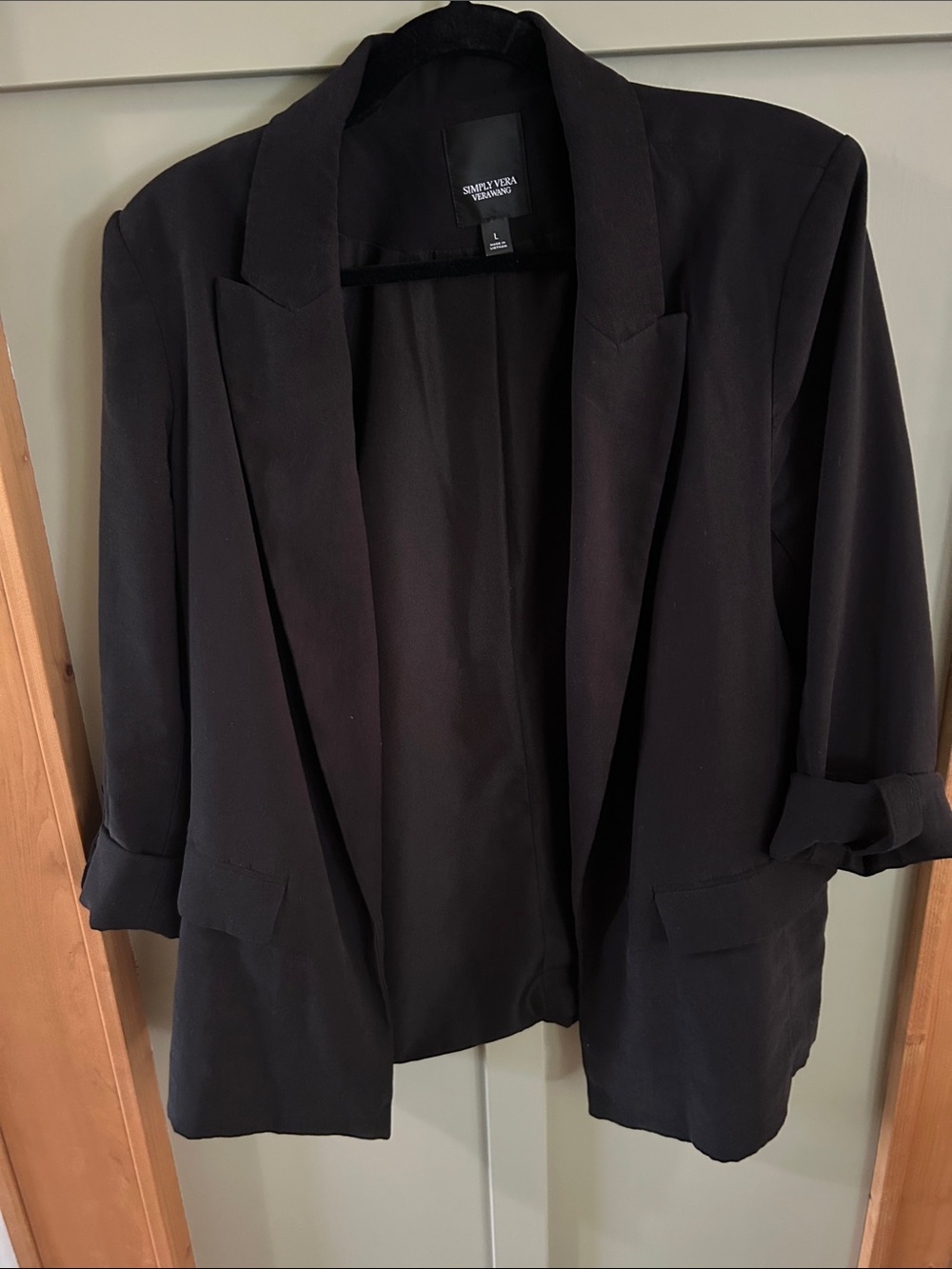 Simply Vera Vera Wang Black Open-Front Blazer